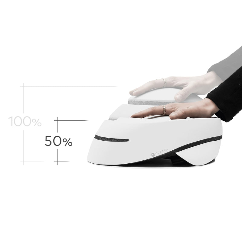 CLOSCA. Foldable helmet. The bike helmet for women and men. Certificate for bicycle, scooter, electric bicycle, inline skates and skateboards.