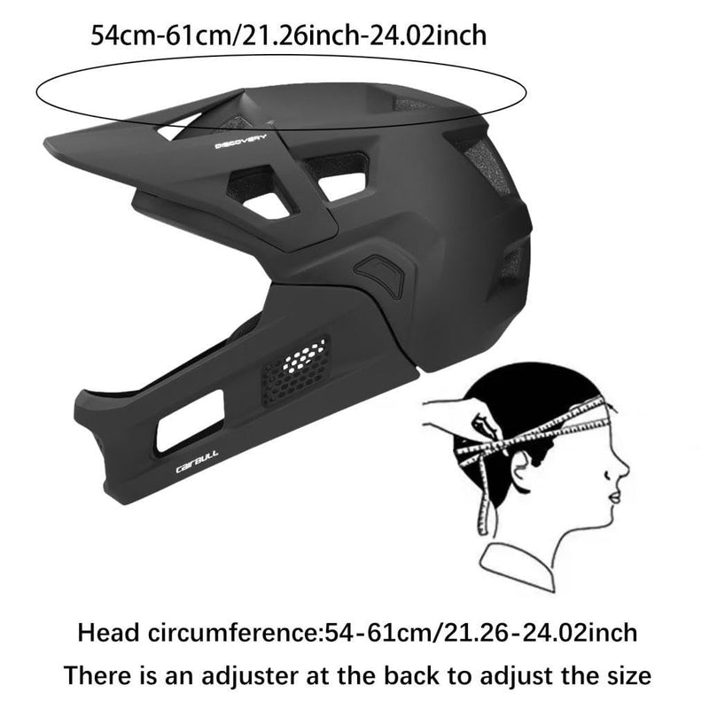 Baoblaze Mountain Bike Helmet Bicycle Helmet for Adults Lightweight with Detachable Chin Pad Gear Breathable Full Face Cycling Helmet