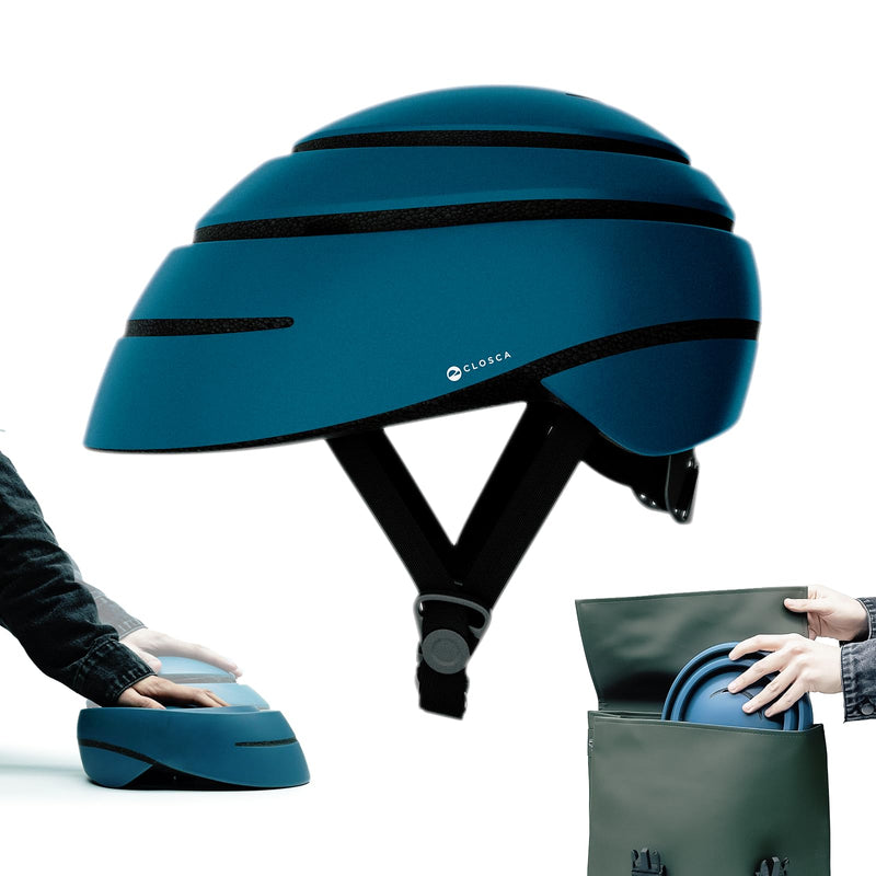 CLOSCA. Foldable helmet. The bike helmet for women and men. Certificate for bicycle, scooter, electric bicycle, inline skates and skateboards.
