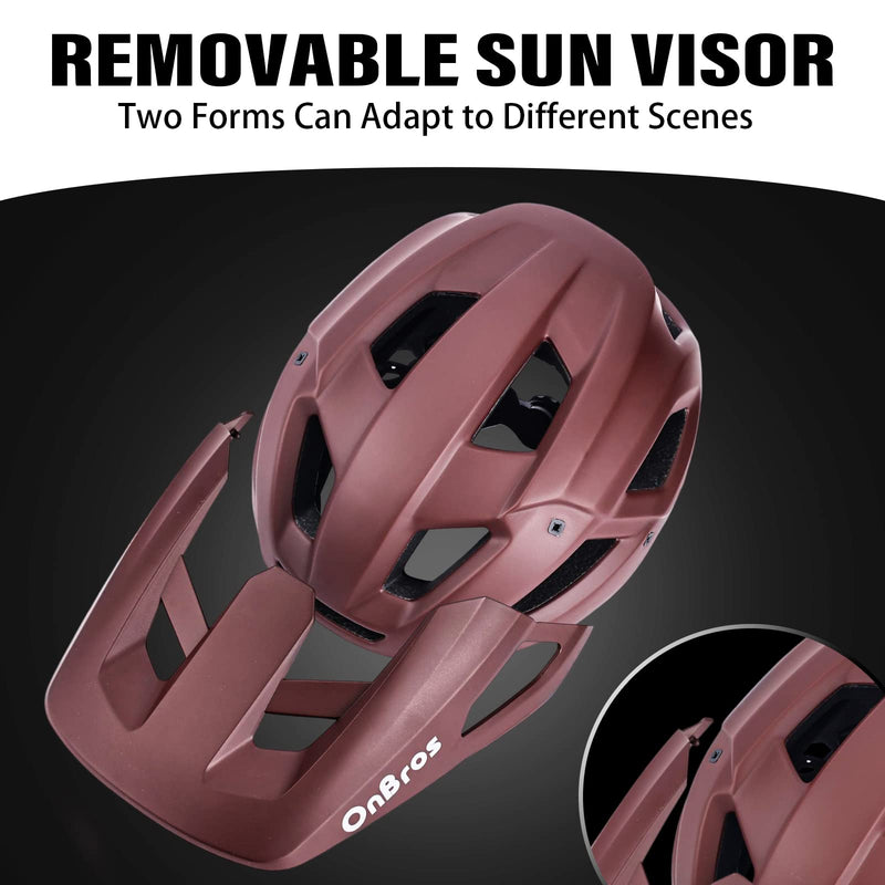 Bike Helmets, OnBros Cycle Helmet Men and Women, Scooter Skateboard MTB BMX Bike Helmet Lightweight, Mountain Bike Helmet with Visor, Bicycle Helmet