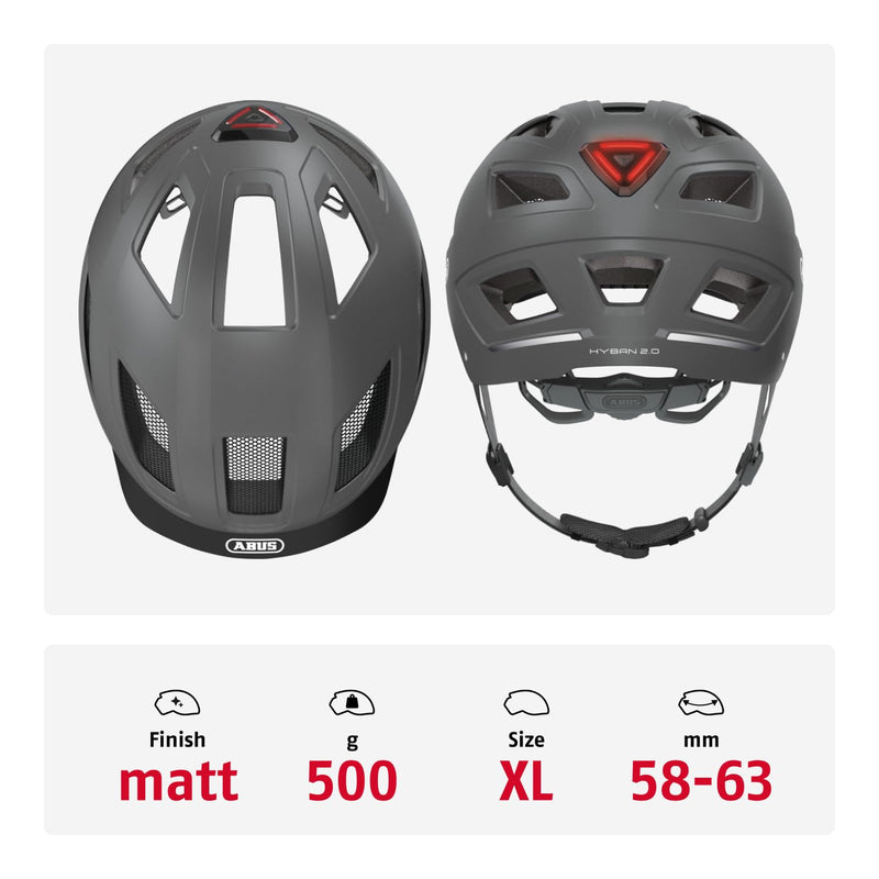 ABUS Hyban 2.0 City Helmet - Durable Bicycle Helmet for Daily Use with ABS Hard Shell - for Women and Men