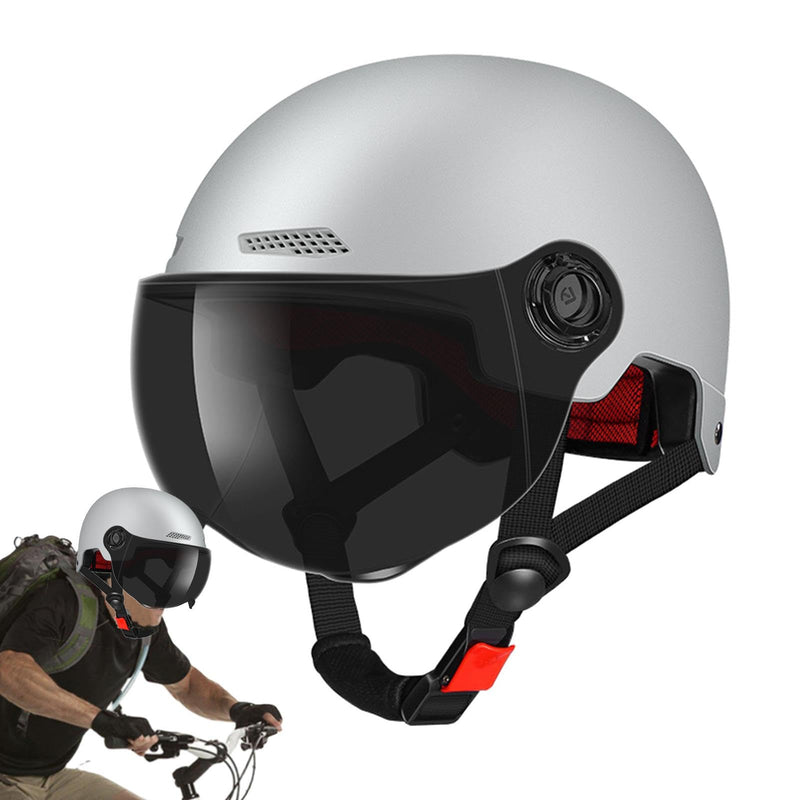 Scooter Helmet For Men And Women | Adults Helmet With Visor | Bikes Cycling Half Helmet | Lightweight Electric Bikes Helmets With Goggle | Retro Open Face Helmet For Scooter