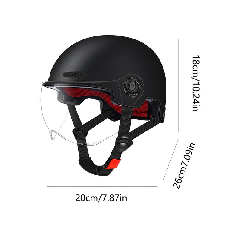 Scooter Helmet For Men And Women | Adults Helmet With Visor | Bikes Cycling Half Helmet | Lightweight Electric Bikes Helmets With Goggle | Retro Open Face Helmet For Scooter