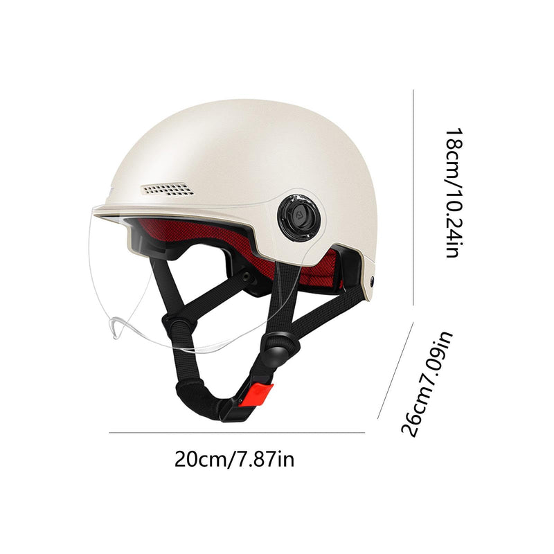 Scooter Helmet For Men And Women | Adults Helmet With Visor | Bikes Cycling Half Helmet | Lightweight Electric Bikes Helmets With Goggle | Retro Open Face Helmet For Scooter