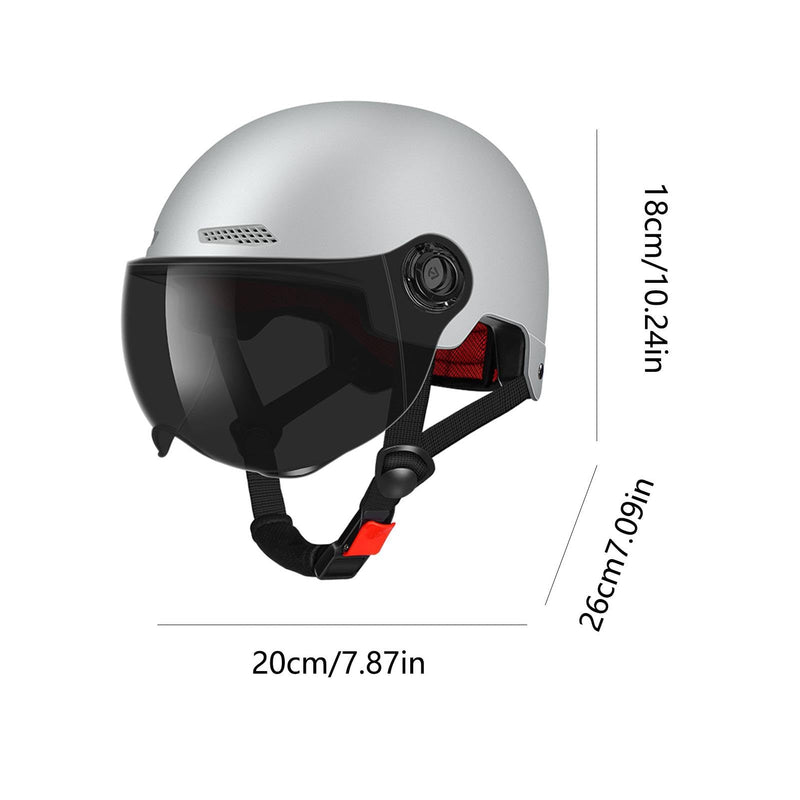 Scooter Helmet For Men And Women | Adults Helmet With Visor | Bikes Cycling Half Helmet | Lightweight Electric Bikes Helmets With Goggle | Retro Open Face Helmet For Scooter