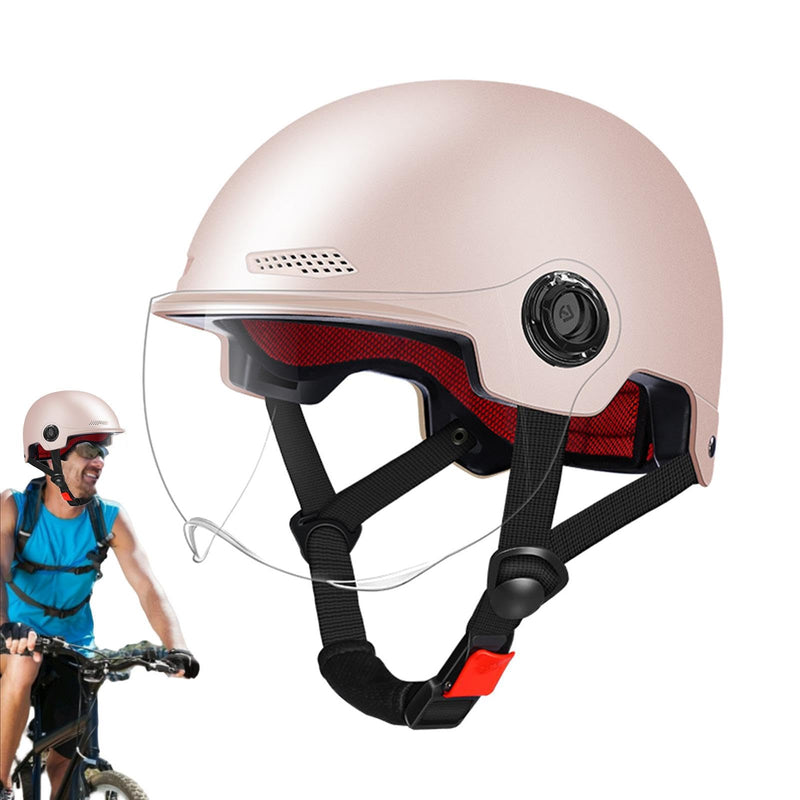 Scooter Helmet For Men And Women | Adults Helmet With Visor | Bikes Cycling Half Helmet | Lightweight Electric Bikes Helmets With Goggle | Retro Open Face Helmet For Scooter