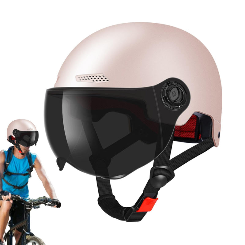 Scooter Helmet For Men And Women | Adults Helmet With Visor | Bikes Cycling Half Helmet | Lightweight Electric Bikes Helmets With Goggle | Retro Open Face Helmet For Scooter