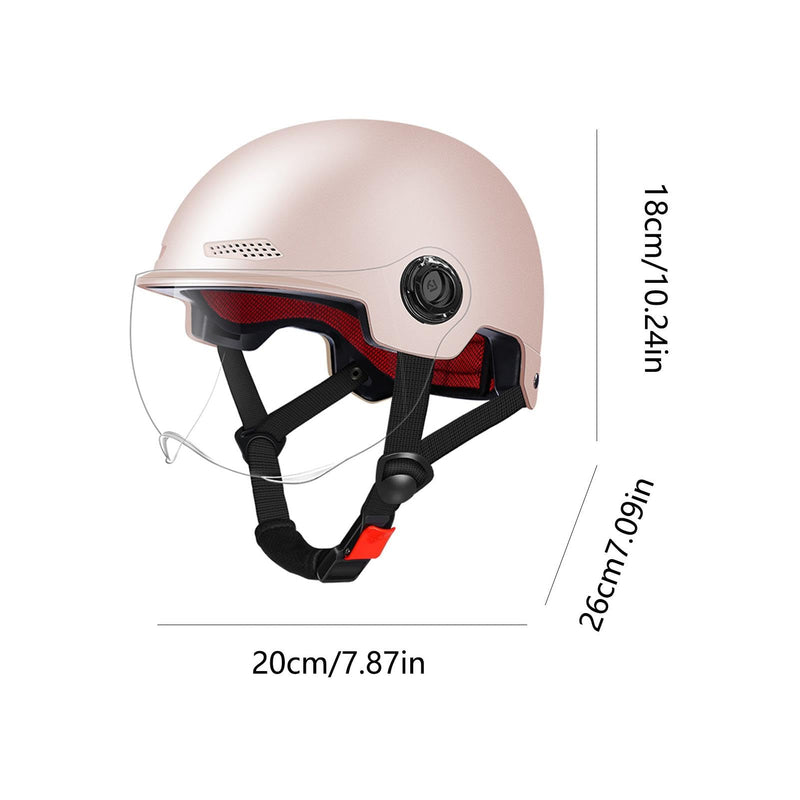 Scooter Helmet For Men And Women | Adults Helmet With Visor | Bikes Cycling Half Helmet | Lightweight Electric Bikes Helmets With Goggle | Retro Open Face Helmet For Scooter