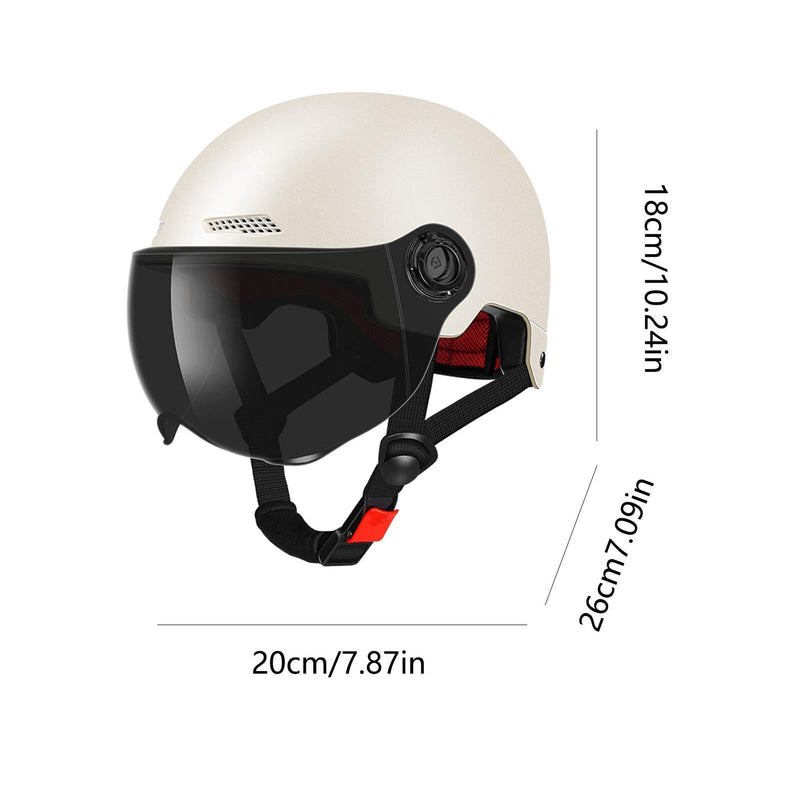 Scooter Helmet For Men And Women | Adults Helmet With Visor | Bikes Cycling Half Helmet | Lightweight Electric Bikes Helmets With Goggle | Retro Open Face Helmet For Scooter