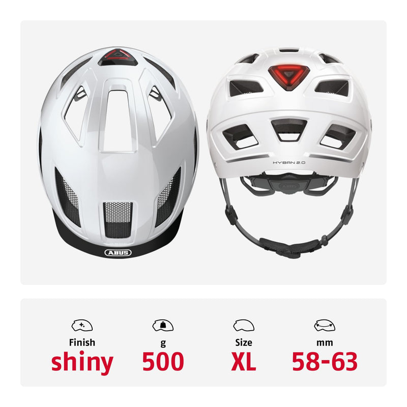 ABUS Hyban 2.0 City Helmet - Durable Bicycle Helmet for Daily Use with ABS Hard Shell - for Women and Men
