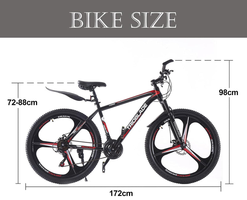 LSBIKE 24 26 27.5In Foldable Mountain Bike Dual Suspension Hardtail Bicycle Men Women Mountain Bike 21 Speed Drivetrain Lightweight Frame Sport Cycling Bike for Adult
