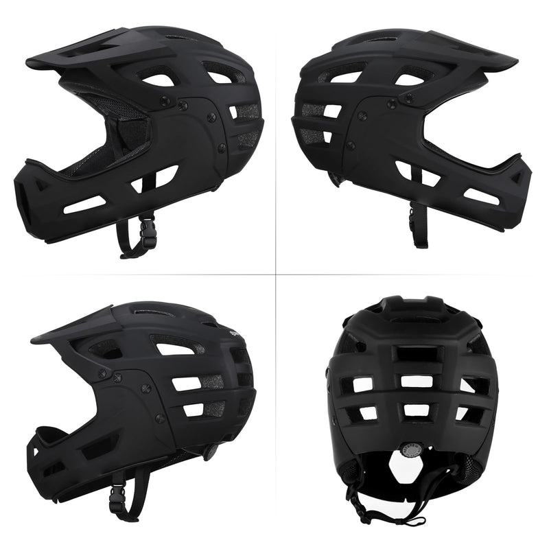 Aomiun Mountain Bike Helmet Full Face Bicycle Helmet Adult Men Women Cycle Helmet with Detachable Chin Guard and Visor for Mountain Biking 54-61cm