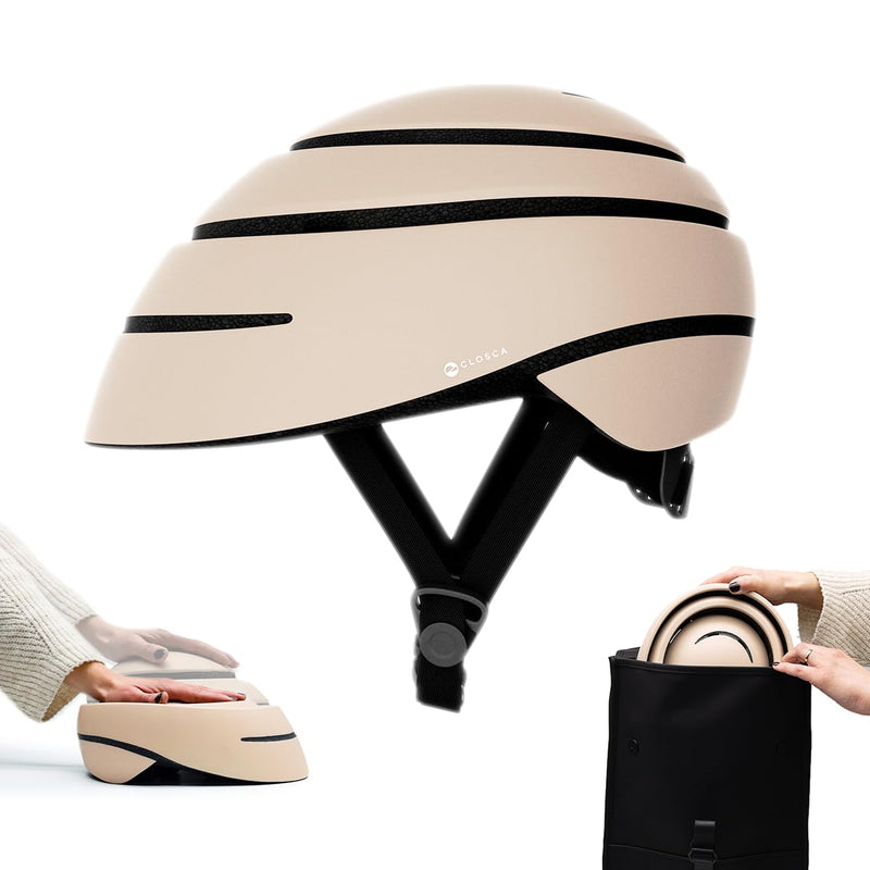 CLOSCA. Foldable helmet. The bike helmet for women and men. Certificate for bicycle, scooter, electric bicycle, inline skates and skateboards.