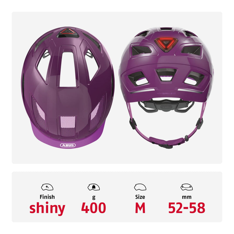 ABUS Hyban 2.0 City Helmet - Durable Bicycle Helmet for Daily Use with ABS Hard Shell - for Women and Men