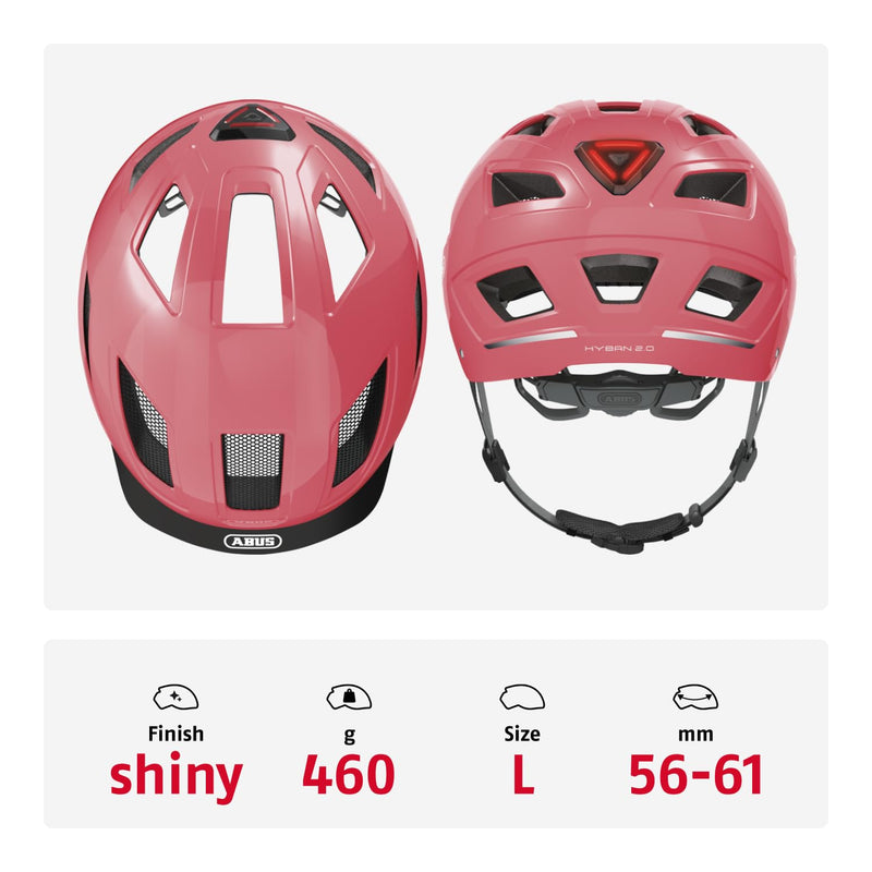 ABUS Hyban 2.0 City Helmet - Durable Bicycle Helmet for Daily Use with ABS Hard Shell - for Women and Men
