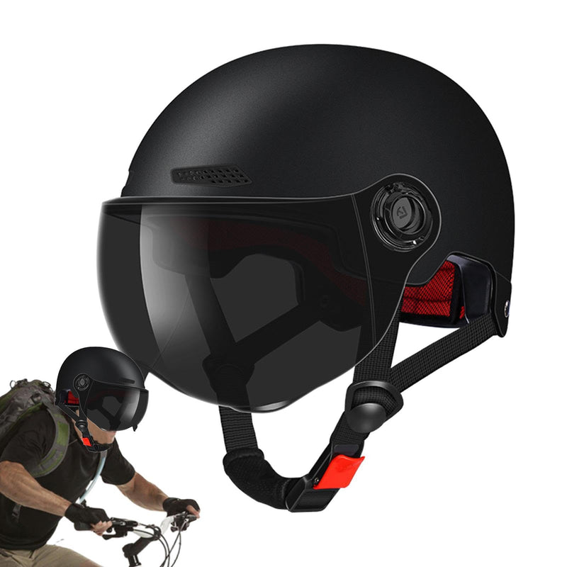 Scooter Helmet For Men And Women | Adults Helmet With Visor | Bikes Cycling Half Helmet | Lightweight Electric Bikes Helmets With Goggle | Retro Open Face Helmet For Scooter
