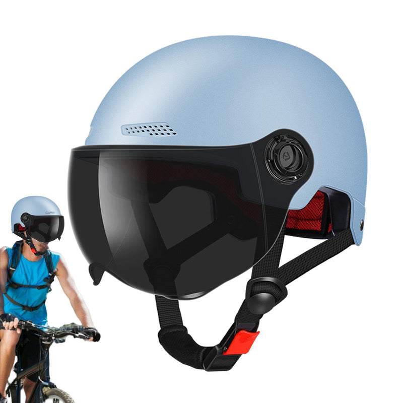 Scooter Helmet For Men And Women | Adults Helmet With Visor | Bikes Cycling Half Helmet | Lightweight Electric Bikes Helmets With Goggle | Retro Open Face Helmet For Scooter