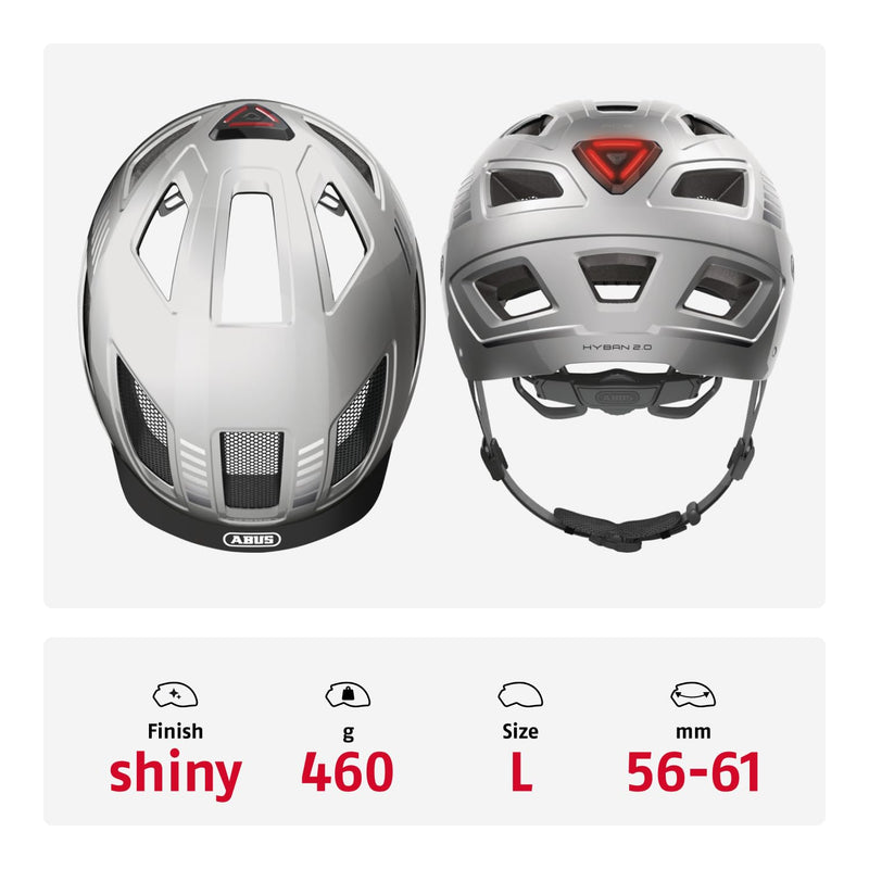 ABUS Hyban 2.0 City Helmet - Durable Bicycle Helmet for Daily Use with ABS Hard Shell - for Women and Men