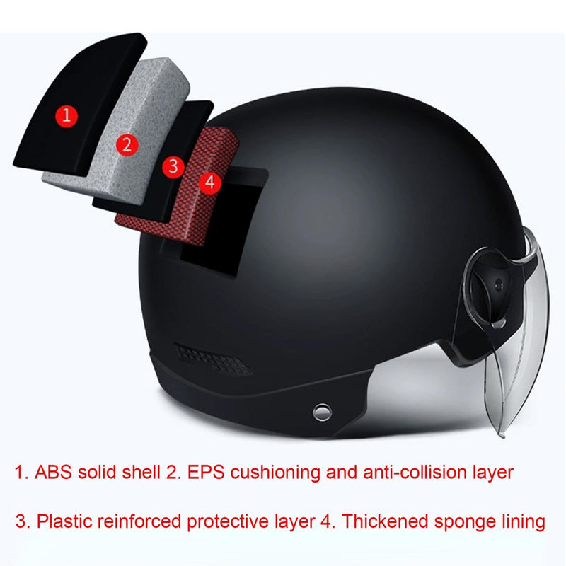 Half Helmet, Lightweight Cycle Helmet With Goggle Sun Visor, Adults Bik E Helmet, Bicyc Le Helmets For Men Women,Highly Protective Half Helmet, Allround Cycling Helmets For Road Ebikes Scooter