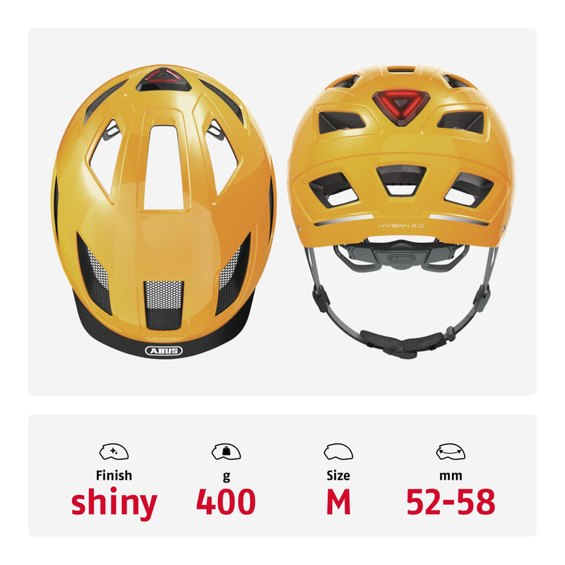 ABUS Hyban 2.0 City Helmet - Durable Bicycle Helmet for Daily Use with ABS Hard Shell - for Women and Men