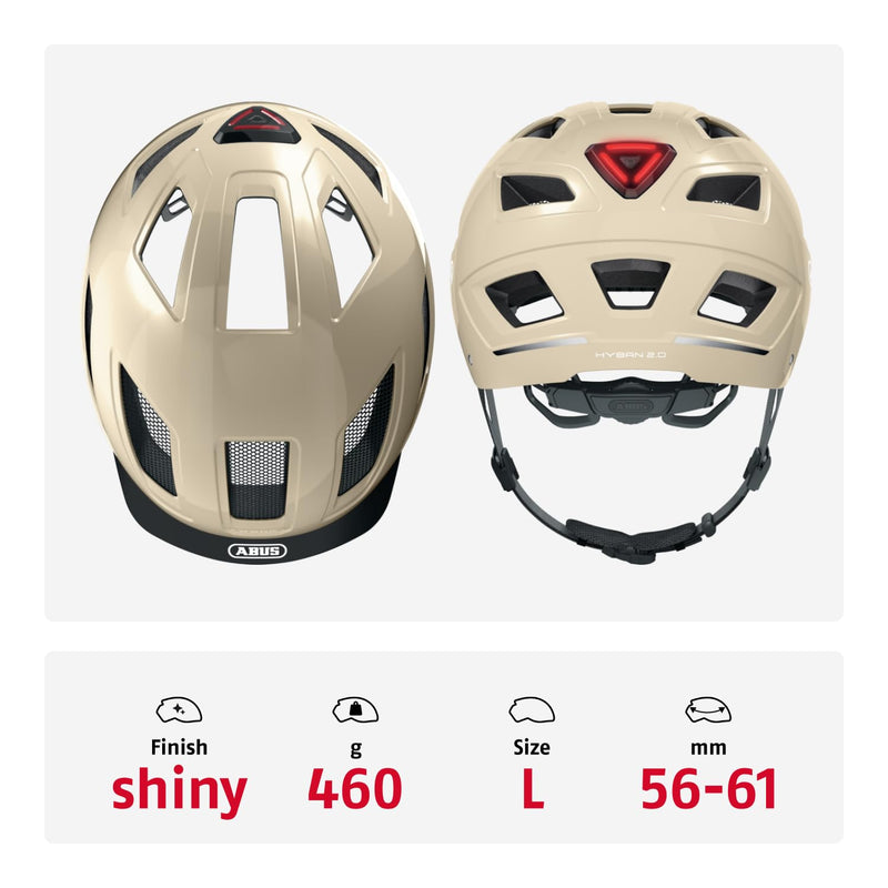 ABUS Hyban 2.0 City Helmet - Durable Bicycle Helmet for Daily Use with ABS Hard Shell - for Women and Men