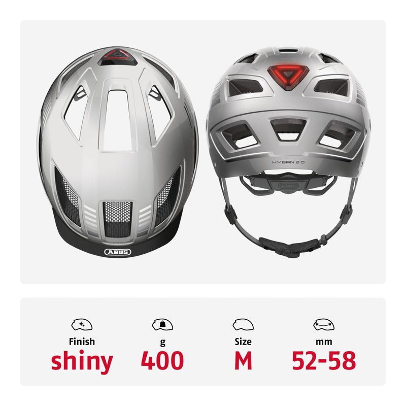 ABUS Hyban 2.0 City Helmet - Durable Bicycle Helmet for Daily Use with ABS Hard Shell - for Women and Men