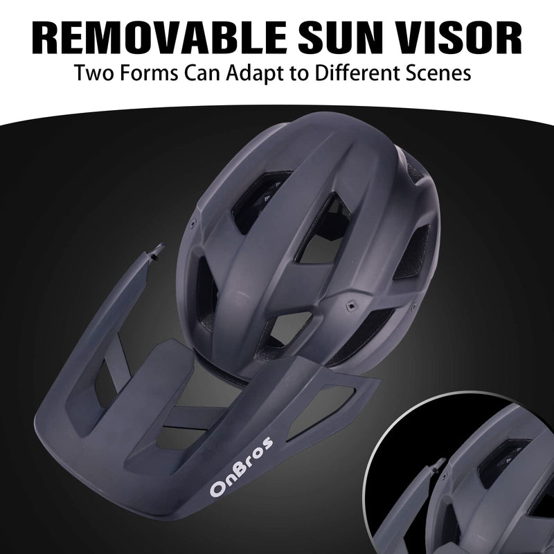 Bike Helmets, OnBros Cycle Helmet Men and Women, Scooter Skateboard MTB BMX Bike Helmet Lightweight, Mountain Bike Helmet with Visor, Bicycle Helmet