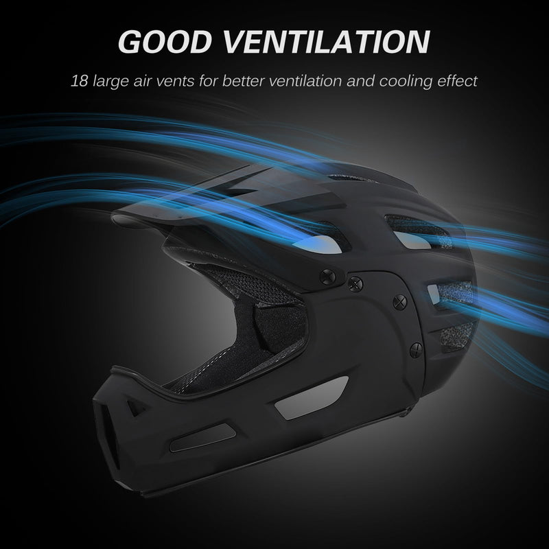 Aomiun Mountain Bike Helmet Full Face Bicycle Helmet Adult Men Women Cycle Helmet with Detachable Chin Guard and Visor for Mountain Biking 54-61cm