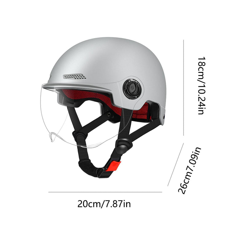 Scooter Helmet For Men And Women | Adults Helmet With Visor | Bikes Cycling Half Helmet | Lightweight Electric Bikes Helmets With Goggle | Retro Open Face Helmet For Scooter