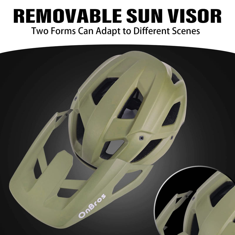 Bike Helmets, OnBros Cycle Helmet Men and Women, Scooter Skateboard MTB BMX Bike Helmet Lightweight, Mountain Bike Helmet with Visor, Bicycle Helmet