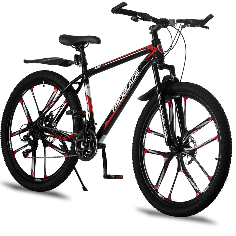 LSBIKE Mountain Bike 24in 26in 27.5In 3/10 Spoke Wheels Bicycle 21 Speed Drivetrain Bike Mountain bicycle for Adult Men Dual Suspension Hardtail Bike Women Sport Cycling