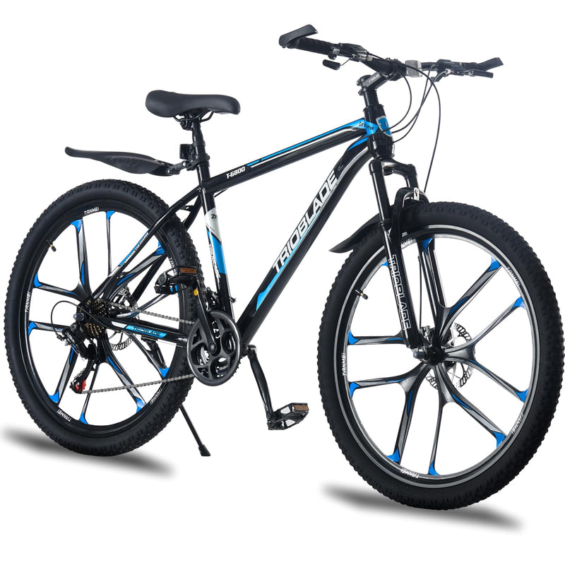 LSBIKE Mountain Bike 24in 26in 27.5In 3/10 Spoke Wheels Bicycle 21 Speed Drivetrain Bike Mountain bicycle for Adult Men Dual Suspension Hardtail Bike Women Sport Cycling