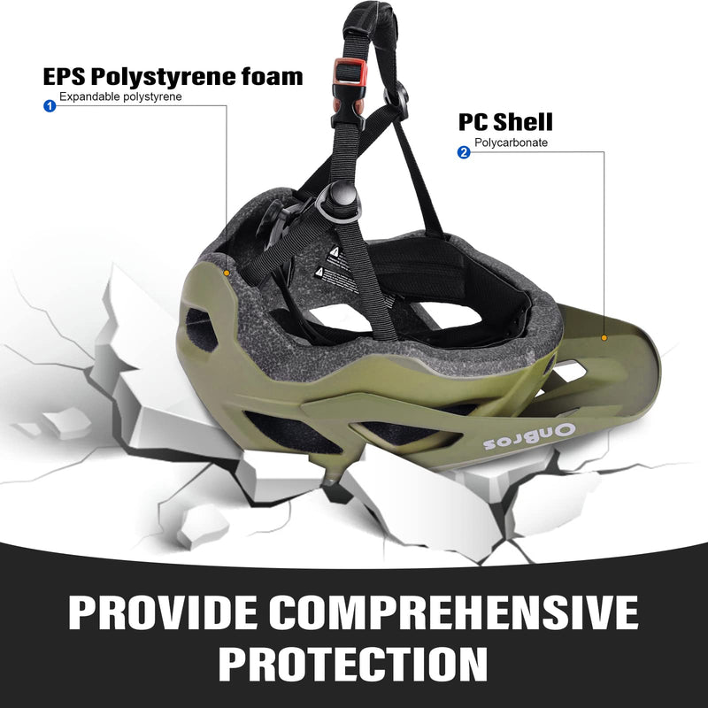 Bike Helmets, OnBros Cycle Helmet Men and Women, Scooter Skateboard MTB BMX Bike Helmet Lightweight, Mountain Bike Helmet with Visor, Bicycle Helmet