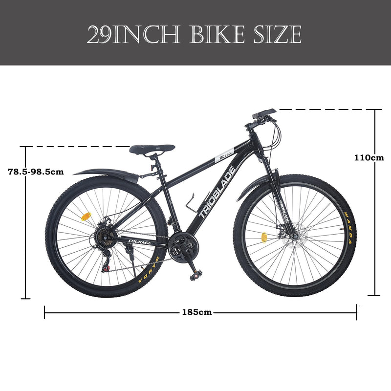 BSTSEL 24/26/27.5/29 Inch Mountain Bike Aluminum Frame with Front Suspension Fork Mountain Bicycle 21 Speeds with Dual Disc-Brake Suitable for Over 18 Years
