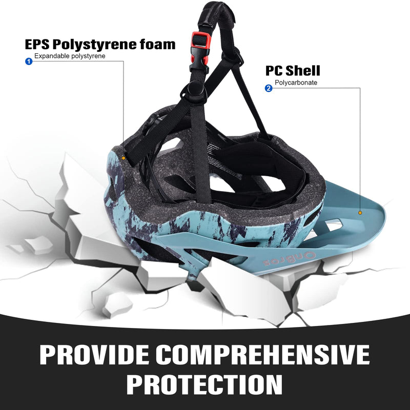 Bike Helmets, OnBros Cycle Helmet Men and Women, Scooter Skateboard MTB BMX Bike Helmet Lightweight, Mountain Bike Helmet with Visor, Bicycle Helmet