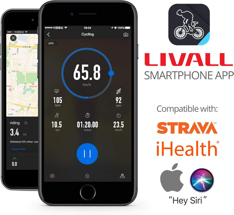 LIVALL BH60SE Smart Bike Bluetooth Cycle Helmet With Wireless Handlebar Remote Control, Black Bicycle Helmet, UK