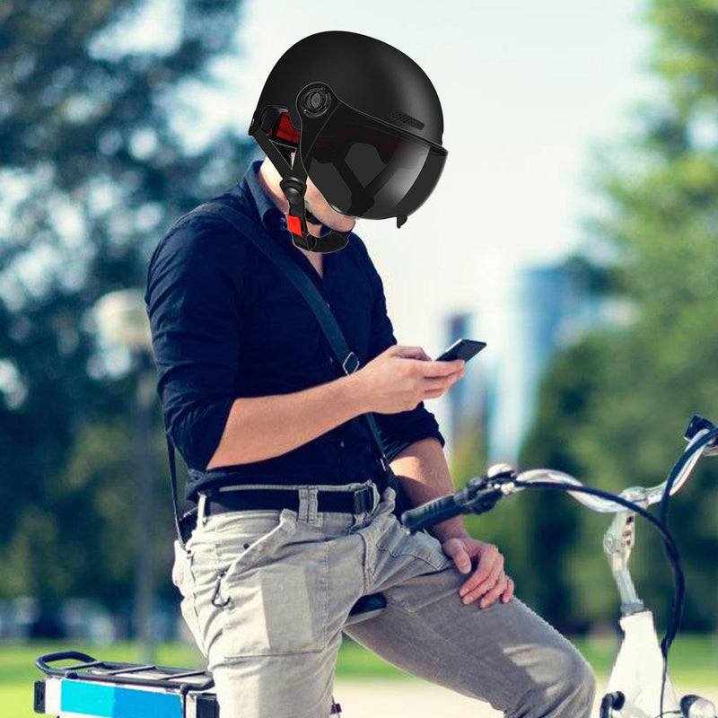 Scooter Helmet For Men And Women | Adults Helmet With Visor | Bikes Cycling Half Helmet | Lightweight Electric Bikes Helmets With Goggle | Retro Open Face Helmet For Scooter