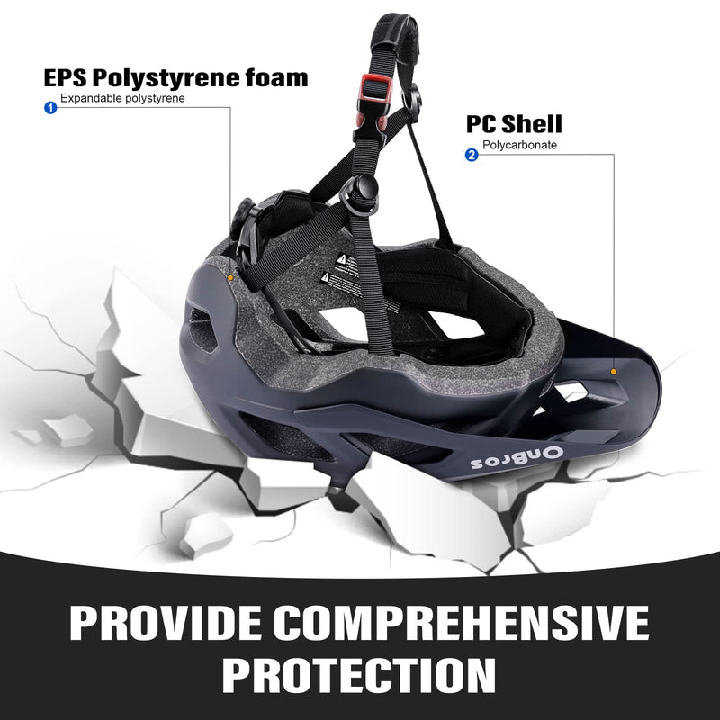 Bike Helmets, OnBros Cycle Helmet Men and Women, Scooter Skateboard MTB BMX Bike Helmet Lightweight, Mountain Bike Helmet with Visor, Bicycle Helmet