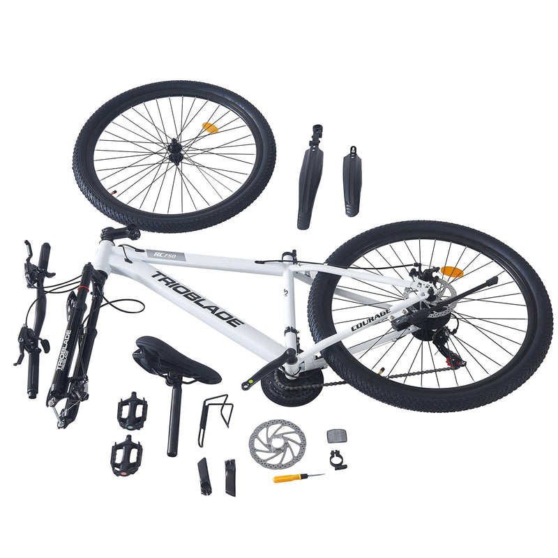 BSTSEL 24/26/27.5/29 Inch Mountain Bike Aluminum Frame with Front Suspension Fork Mountain Bicycle 21 Speeds with Dual Disc-Brake Suitable for Over 18 Years