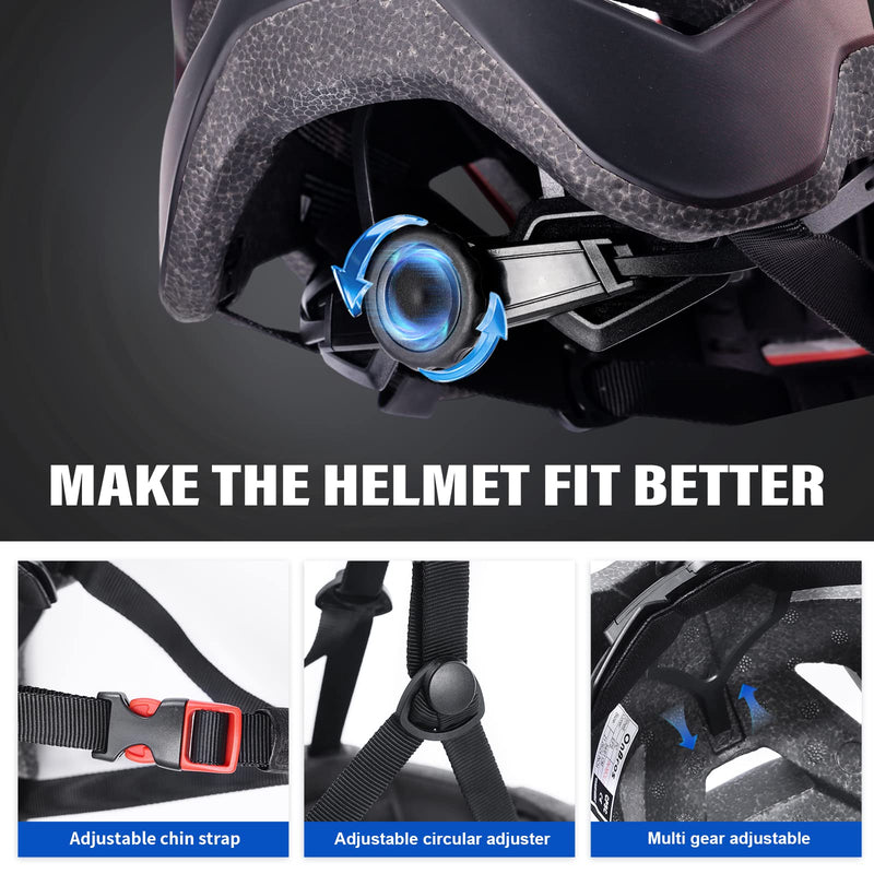 Bike Helmets, OnBros Cycle Helmet Men and Women, Scooter Skateboard MTB BMX Bike Helmet Lightweight, Mountain Bike Helmet with Visor, Bicycle Helmet