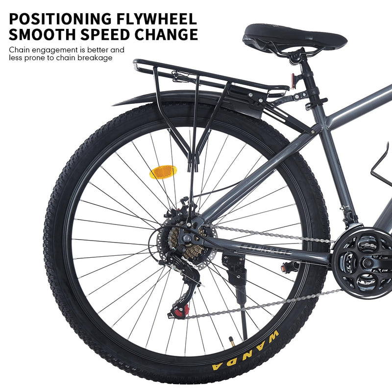 TRIOBLADE 24/26/27.5/29 Inch Mountain Bike 21 Speeds Bike 17.5 Inch Lightweight Aluminium Frame Bicycle for Adult Men Women, Lockout Suspension Fork, Dual Disc Brake