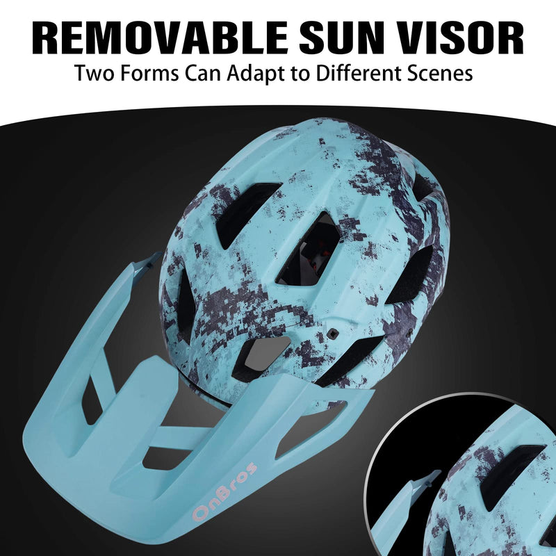 Bike Helmets, OnBros Cycle Helmet Men and Women, Scooter Skateboard MTB BMX Bike Helmet Lightweight, Mountain Bike Helmet with Visor, Bicycle Helmet