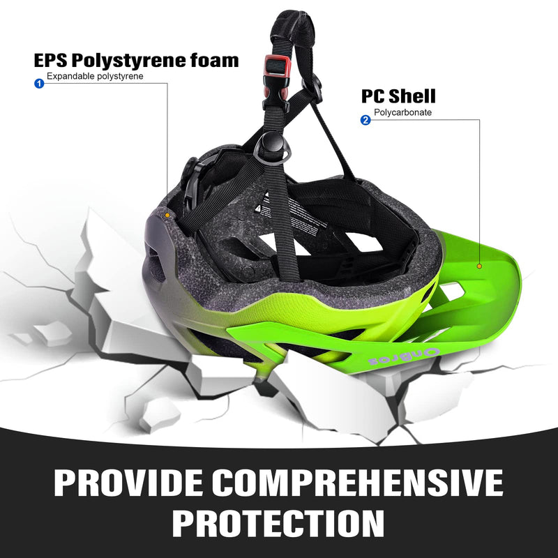 Bike Helmets, OnBros Cycle Helmet Men and Women, Scooter Skateboard MTB BMX Bike Helmet Lightweight, Mountain Bike Helmet with Visor, Bicycle Helmet