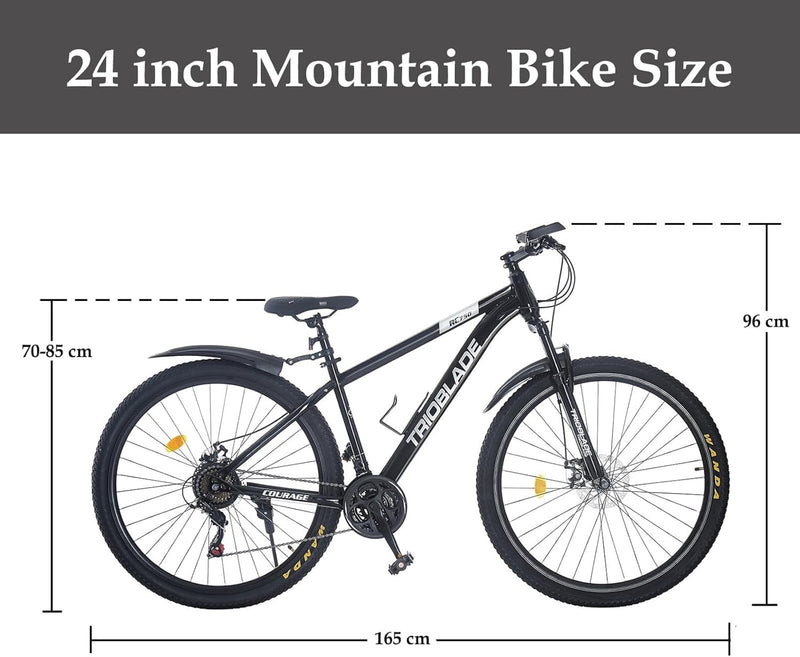 BSTSEL 24/26/27.5/29 Inch Mountain Bike Aluminum Frame with Front Suspension Fork Mountain Bicycle 21 Speeds with Dual Disc-Brake Suitable for Over 18 Years