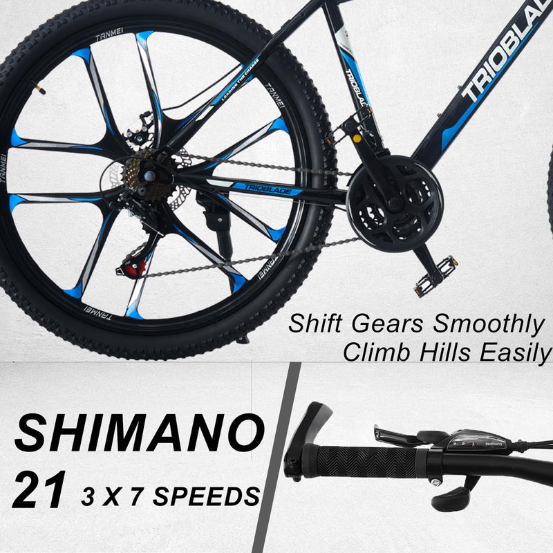 LSBIKE Mountain Bike 24in 26in 27.5In 3/10 Spoke Wheels Bicycle 21 Speed Drivetrain Bike Mountain bicycle for Adult Men Dual Suspension Hardtail Bike Women Sport Cycling