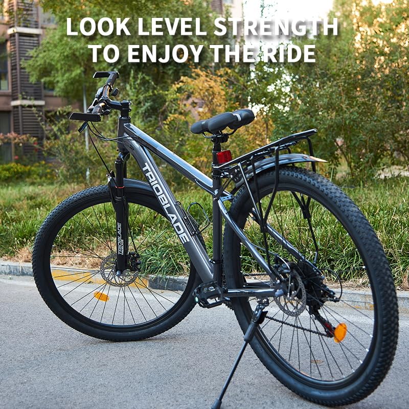 TRIOBLADE 24/26/27.5/29 Inch Mountain Bike 21 Speeds Bike 17.5 Inch Lightweight Aluminium Frame Bicycle for Adult Men Women, Lockout Suspension Fork, Dual Disc Brake