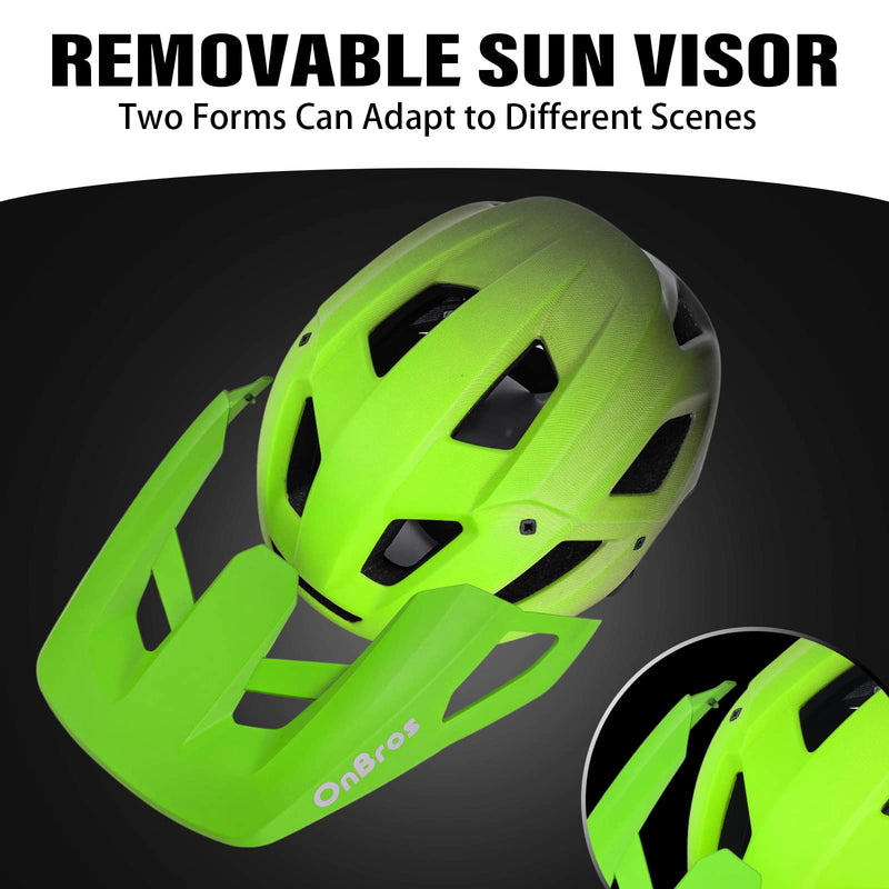 Bike Helmets, OnBros Cycle Helmet Men and Women, Scooter Skateboard MTB BMX Bike Helmet Lightweight, Mountain Bike Helmet with Visor, Bicycle Helmet