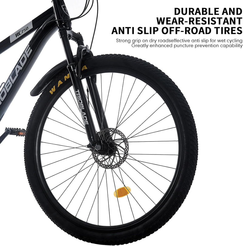 BSTSEL 24/26/27.5/29 Inch Mountain Bike Aluminum Frame with Front Suspension Fork Mountain Bicycle 21 Speeds with Dual Disc-Brake Suitable for Over 18 Years
