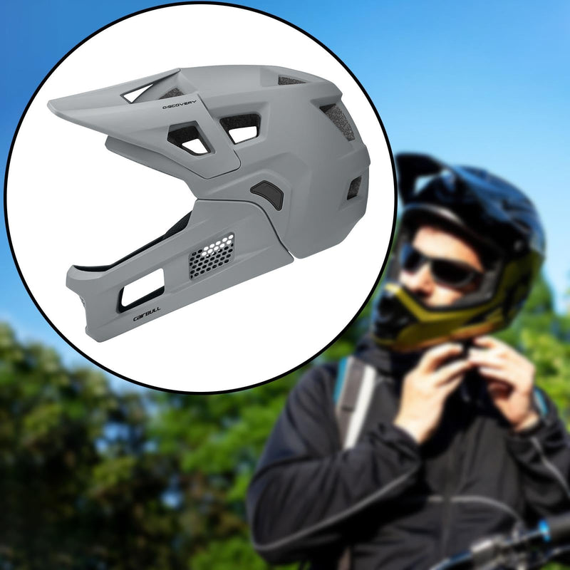 Baoblaze Mountain Bike Helmet Bicycle Helmet for Adults Lightweight with Detachable Chin Pad Gear Breathable Full Face Cycling Helmet