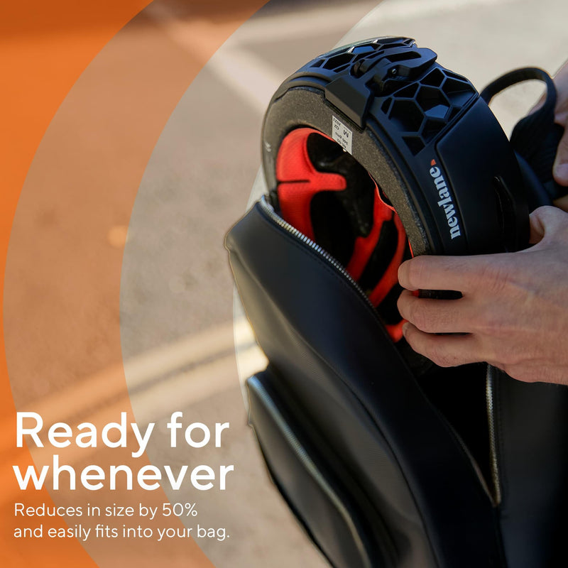 Newlane Foldable Bike Helmet. Compact, Safety-Certified, UK Made Bicycle Helmet for Adults. Ideal for Commuters, Cyclists, and Electric Scooter Riders. Unisex Design for Men and Women.